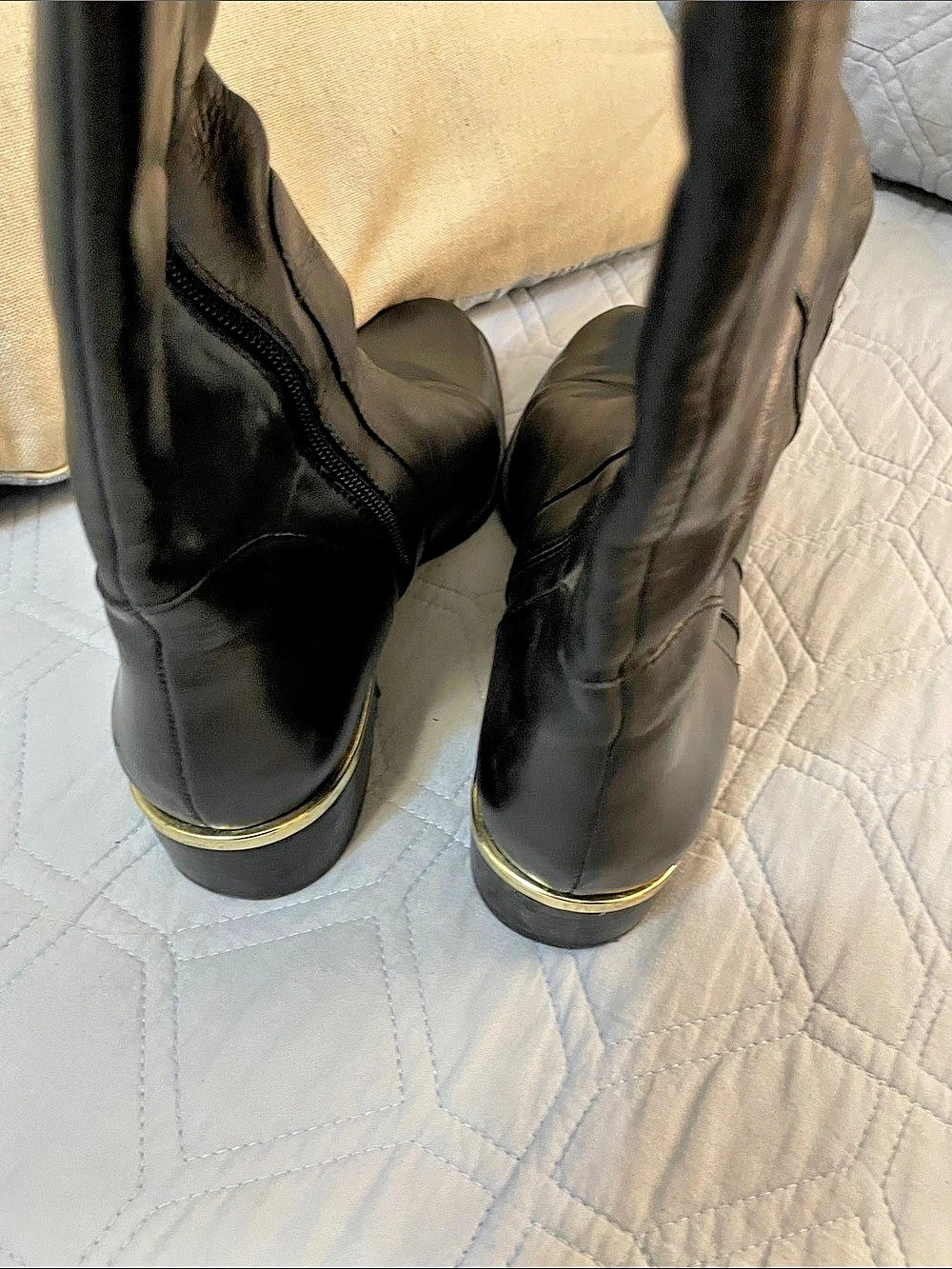 Franco Sarto Celeste Knee high Leather Wide Calf Boots Black US 10M - Picture 3 of 11